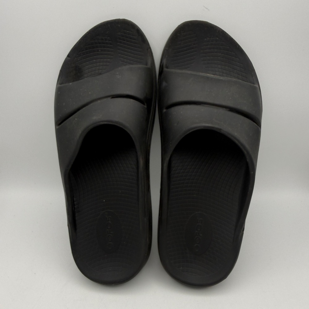 Oofos Ooahh Recovery Slides Mens 10 Womens 12 Black Athletic Sandals Comfort - Picture 5 of 8